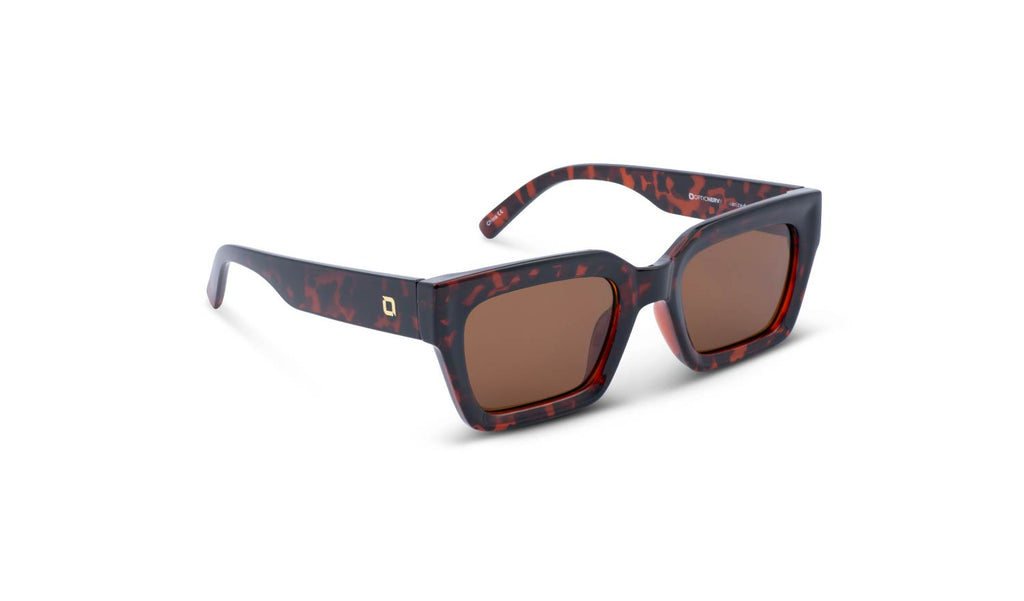 Optic Nerve Afterglow sunglasses with tortoise frame and brown lenses on a white background