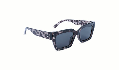Optic Nerve Afterglow Sunglasses with a gray frame and a smoke lens on a white background