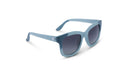 Optic Nerve Baby Doe sunglasses with a blue frame and smoke lenses on a white background