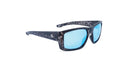 Optic Nerve Caddo HYDROGLARE™ Sunglasses with a gray frame, smoke lenses, and a blue mirror on a white background