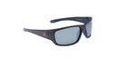 Optic Nerve Contra sunglasses with a black frame, smoke lenses, and a silver mirror on a white background