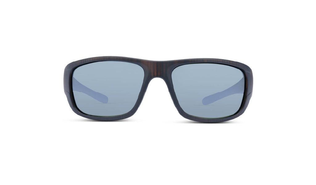 Optic Nerve Contra sunglasses with a black frame, smoke lenses, and a silver mirror on a white background