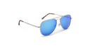 Optic Nerve Estrada sunglasses with a silver frame, brown lenses, and blue mirror on a white background