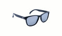 Optic Nerve Fairplay sunglasses with a black frame, smoke lenses, and a silver mirror on a white background