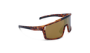 Optic Nerve FixieRUSH Sunglasses with a tortoise frame, brown lens, and a gold mirror on a white background