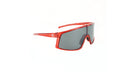 Optic Nerve Gravel Kid sunglasses with a red frame, smoke lens, and a silver mirror on a white background