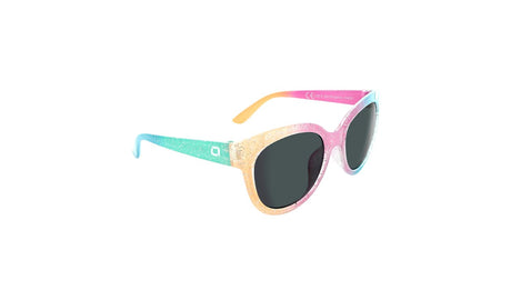 Multicolored Optic Nerve Kids Glimmer sunglasses on a white background