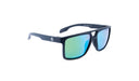 Optic Nerve Larimer HYDROGLARE™ Sunglasses with a black frame, brown lens, and a green mirror on a white background