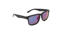 Optic Nerve Mashup XL sunglasses with a black frame, smoke lenses, and a green mirror on a white background