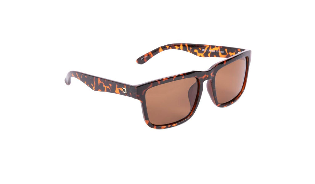 Optic Nerve Mashup XL sunglasses with a tortoise frame and brown lenses on a white background