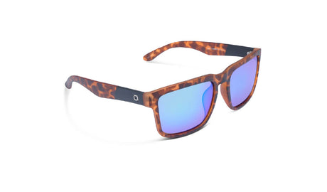 Optic Nerve Mashup XL sunglasses with a tortoise frame, brown lens, and a green mirror on a white background