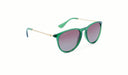 Optic Nerve Pizmo Sunglasses with a green frame and brown lenses on a white background