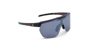 Optic Nerve Rockpile sunglasses with a tortoise frame, smoke lens, and silver mirror on a white background