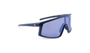 Optic Nerve Stone Cat sunglasses with a black frame, brown lens, and a blue mirror on a white background
