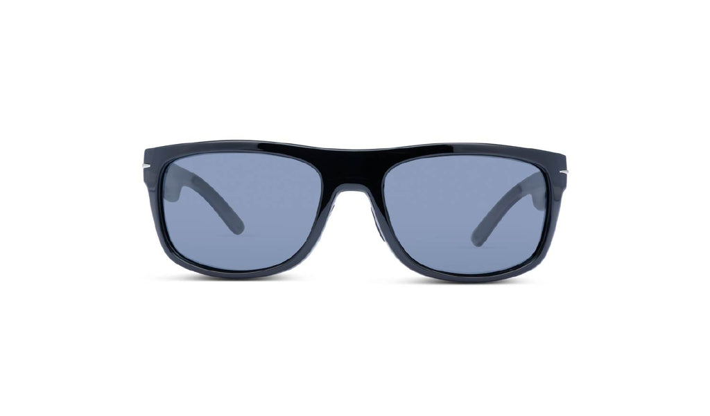 Optic Nerve Timberline sunglasses with a black frame and smoke lenses on a white background.