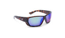 Optic Nerve Yampa sunglasses with a tortoise frame, brown lenses, and a green mirror on a white background
