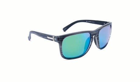 Optic Nerve Ziggy XL Sunglasses with a gray frame, smoke lens, and a green mirror on a white background