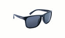 Optic Nerve Ziggy XL Sunglasses with a black frame and a smoke lens on a white background