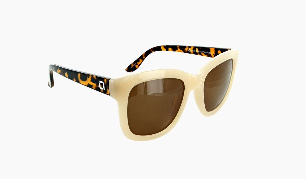 Optic Nerve Baby Doe sunglasses with a tortoise frame and brown lenses on a white background