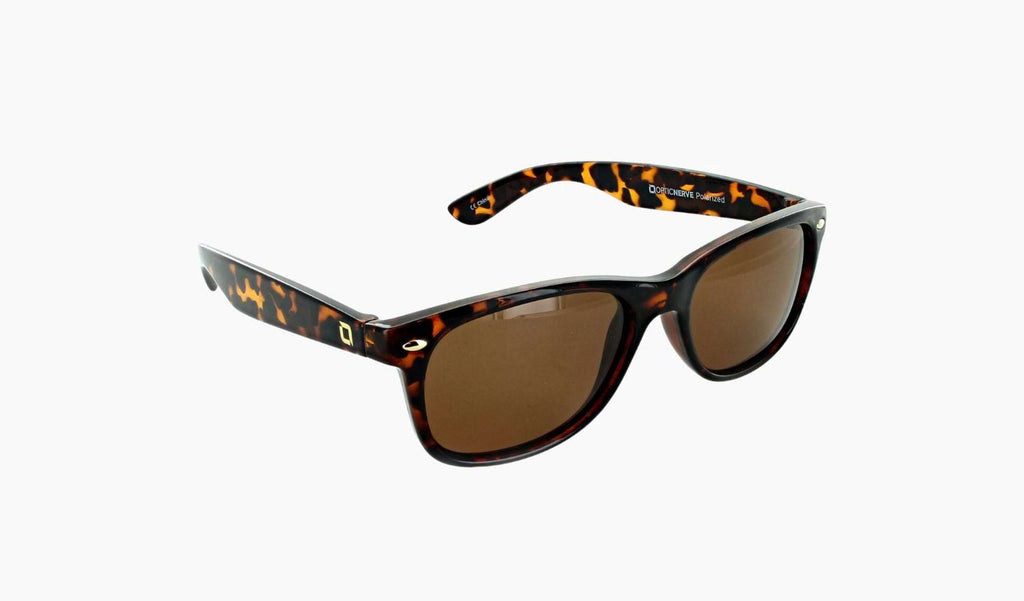Optic Nerve Cruzin' sunglasses with a tortoise frame and brown lenses on a white background