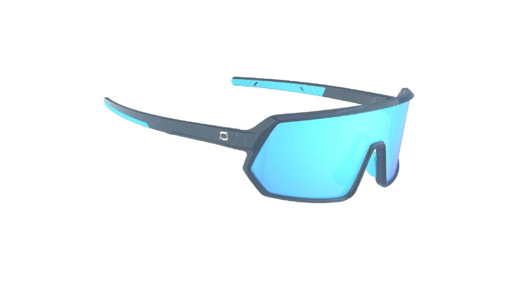 Optic Nerve FixieRIP sunglasses with a gray frame, smoke lens, and blue mirror with a white background