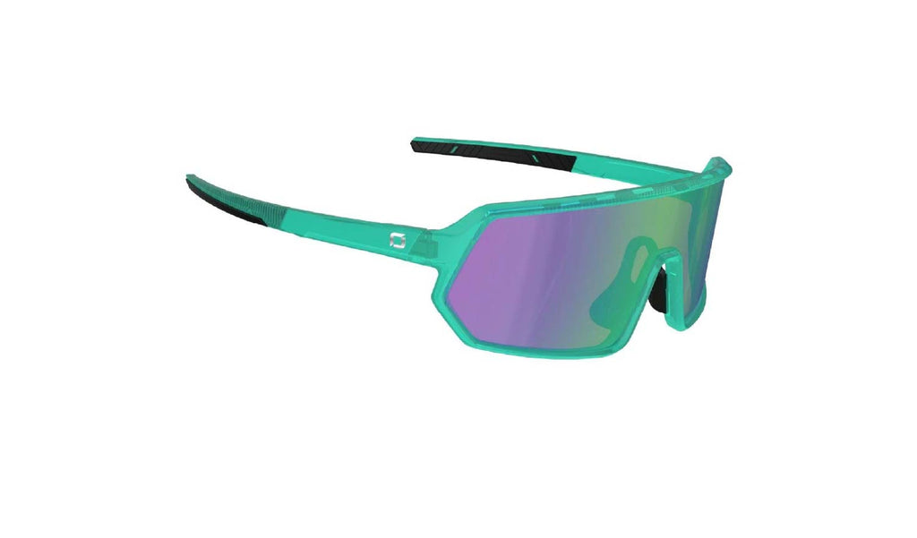 Optic Nerve FixieRIP sunglasses with a blue frame, smoke lens, and a purple mirror with a white background