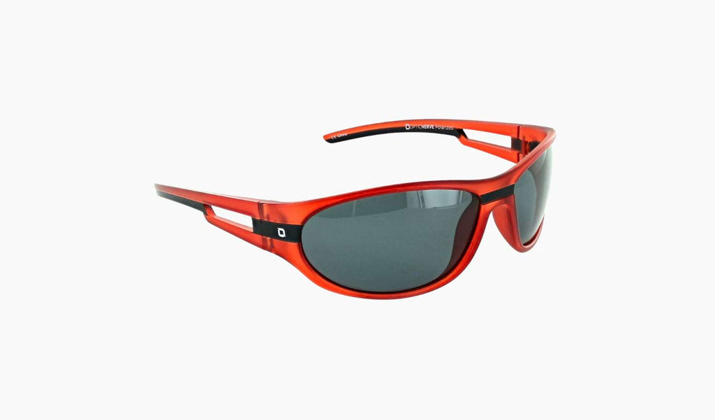 Optic Nerve Kids Homerun sunglasses with an apricot frame and smoke lenses on a white background