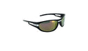 Optic Nerve Kids Homerun sunglasses with a black frame, smoke lenses, and a red mirror on a white background