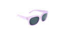 Optic Nerve Kids Tart sunglasses with a sparkle purple frame and smoke lenses on a white background