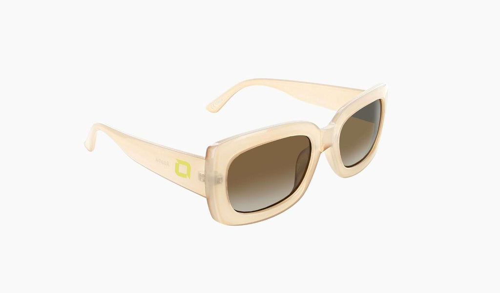 Optic Nerve LoHi sunglasses with a tan frame and smoke lenses on a white background.