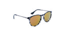 Optic Nerve Pizmo sunglasses with a tortoise frame, brown lenses, and a purple mirror on a white background