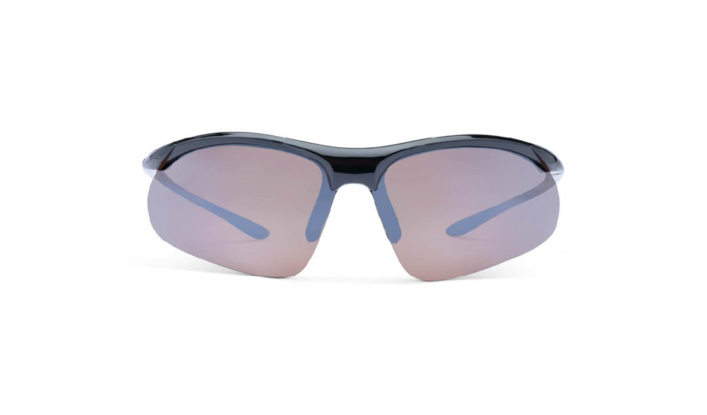 Optic Nerve Tightrope sunglasses with a black frame, brown lenses, and a silver mirror on a white background.