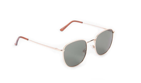 Optic Nerve Townsend sunglasses with a gold frame and smoke lenses on a white background.